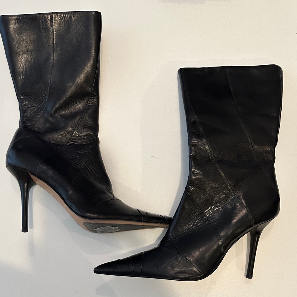 Aldo Black Heeled Leather Boots
